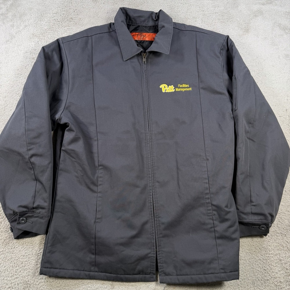 Vintage Red Kap Jacket Mens Large Grey Mechanic Workwear Quilted Lined Pitt